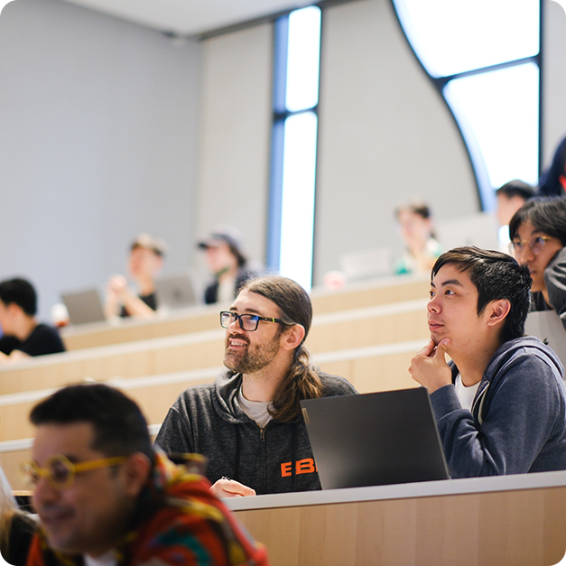 Students collaborating in a workshop setting